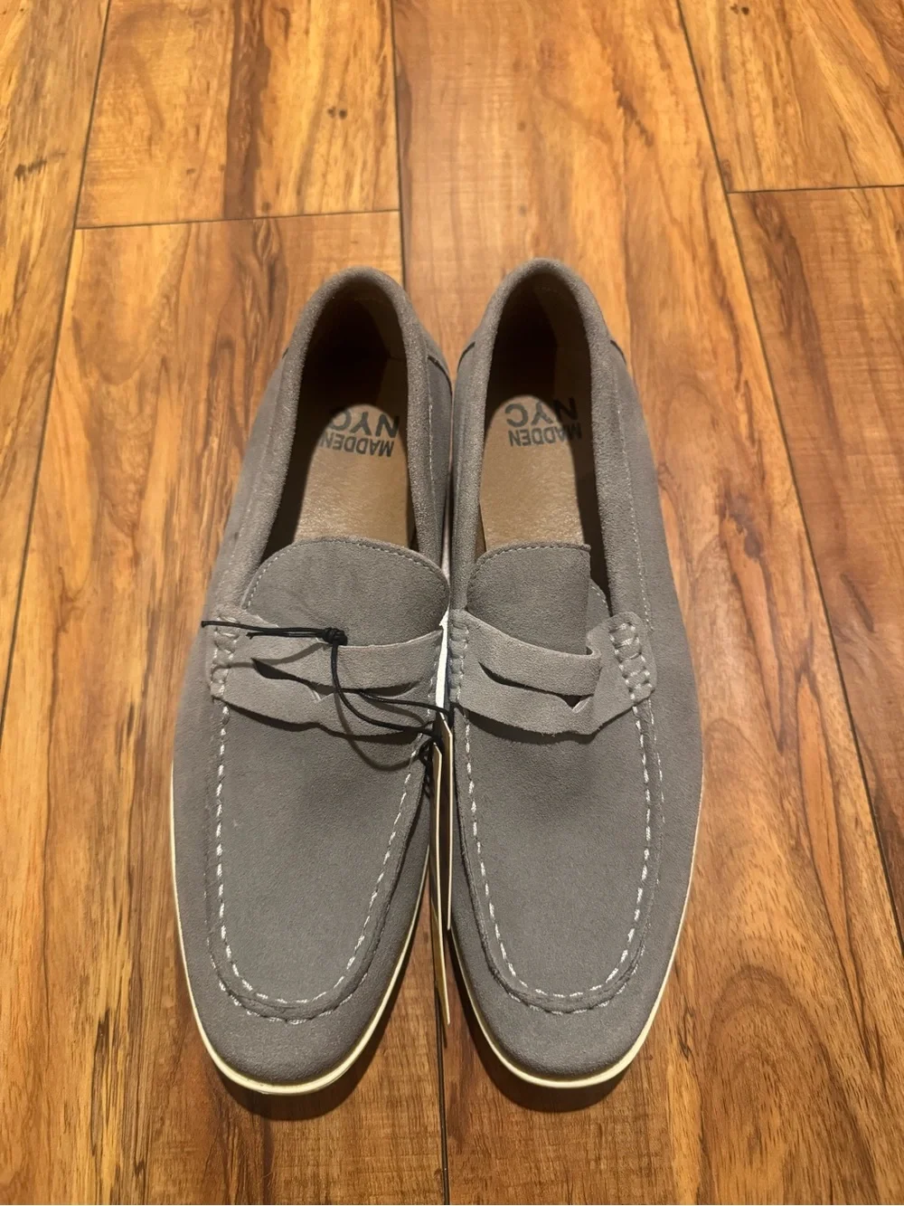 New Madden NYC Men's Clay Loafer Size 7 Men's Grey Suede Penny Loafers